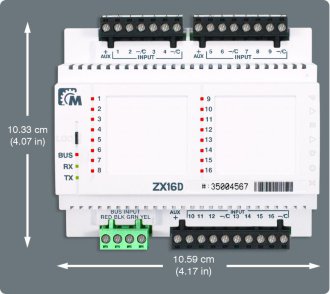 ZX16D Модуль расширения 16-зонный, DIN-реечное исполнение